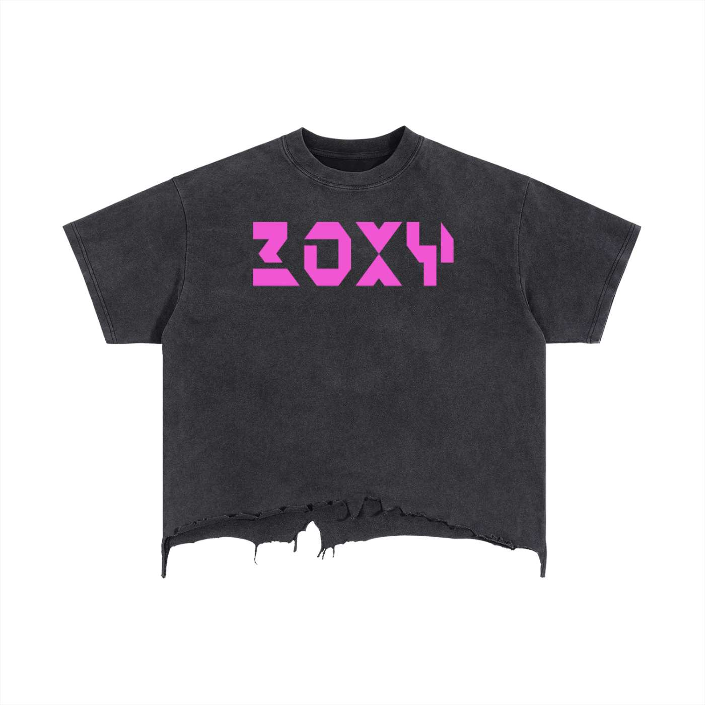 Vintage Wash Boxy Distressed Hem T-Shirt
