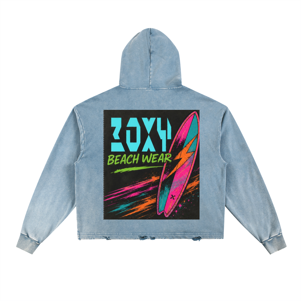 Boxy distressed hoodie,Beach hoodie,Distressed beach hoodie,Surfer hoodie ,Cool hoodie,2006 summer beach hoodie 